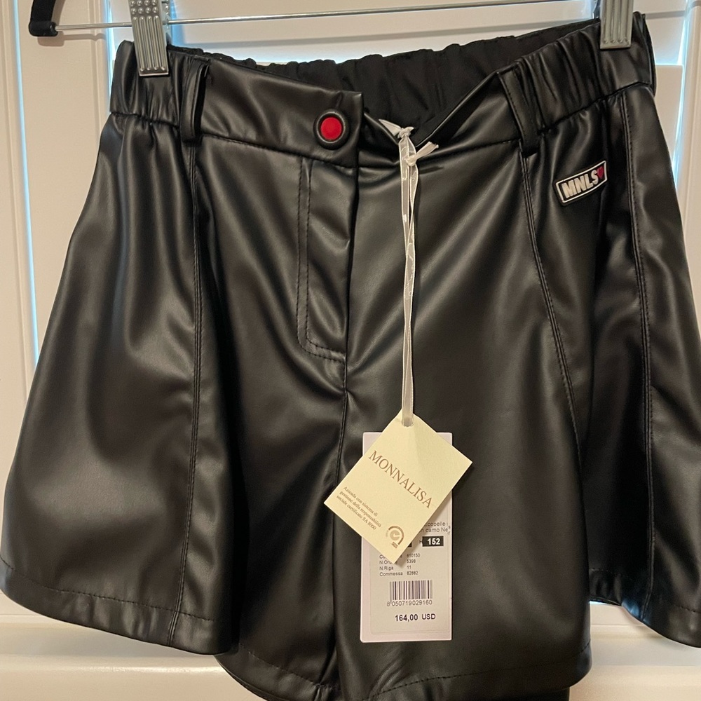 Girls NWT Mona Lisa Vegan Leather Shorts